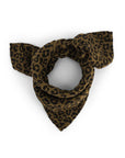 Musselinschal Leopardenmuster oliv-schwarz, 110x110 cm