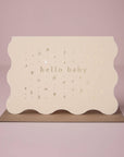 Geburtskarte mit Goldfolie - hello baby