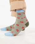Jungensocken Krebs khaki-orange-hellblau