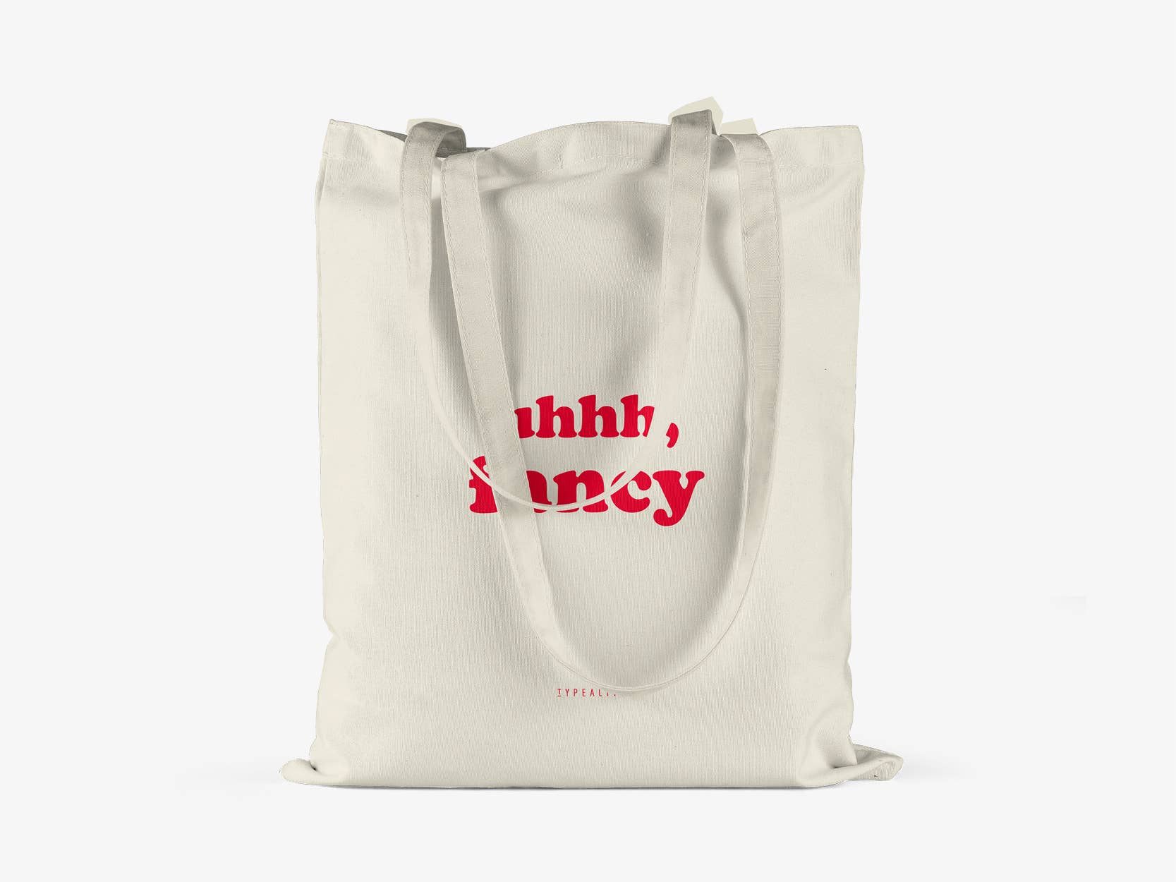 Baumwolltasche - Fancy natur-rot, 38x42 cm