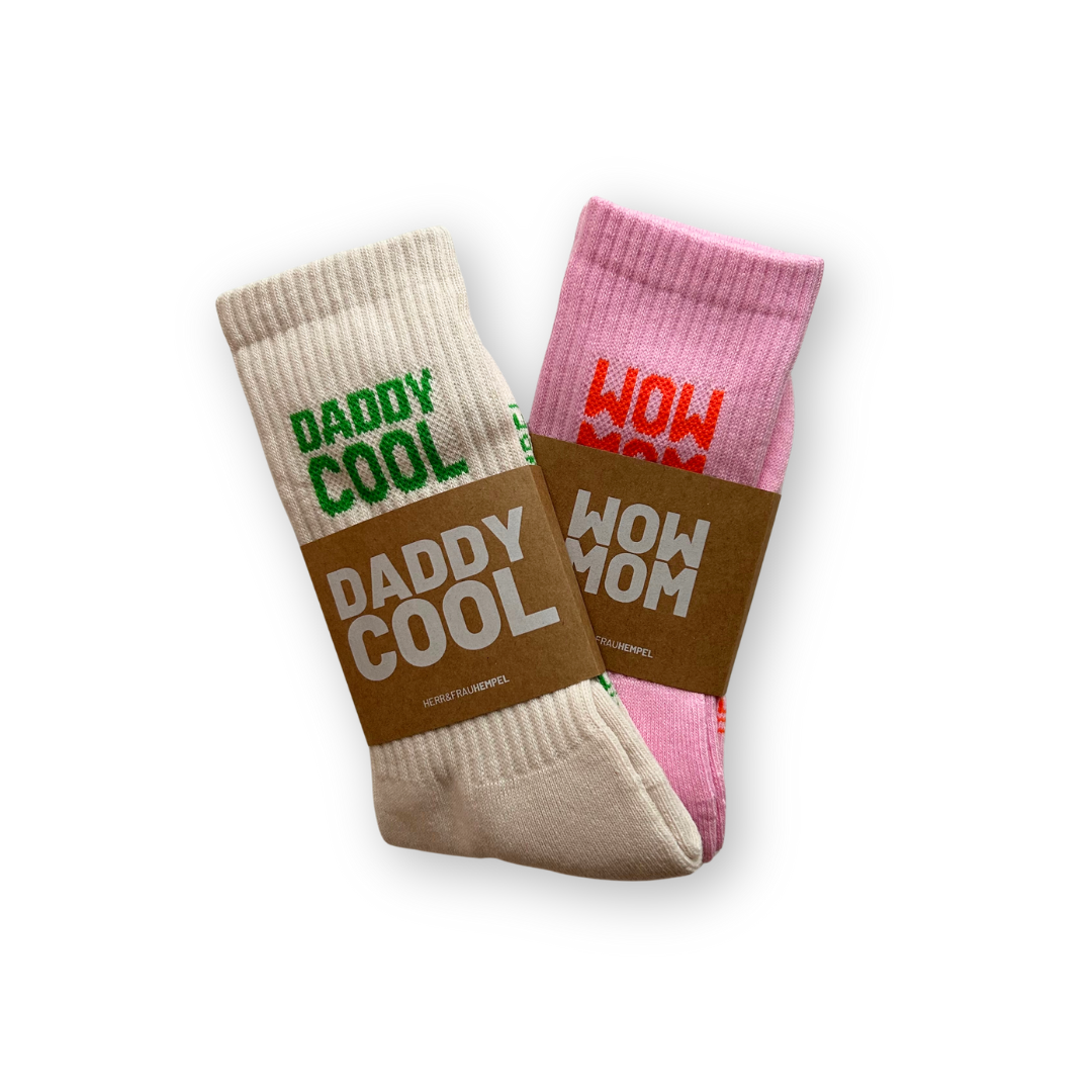 Damensocken WOW MOM rosa-rot
