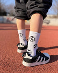 Socken Fussball weiss-schwarz