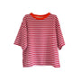 T-Shirt gestreift inkl. passendem Schal rot-rosa, One Size