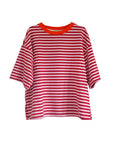 T-Shirt gestreift inkl. passendem Schal rot-rosa, One Size