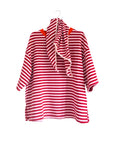 T-Shirt gestreift inkl. passendem Schal rot-rosa, One Size