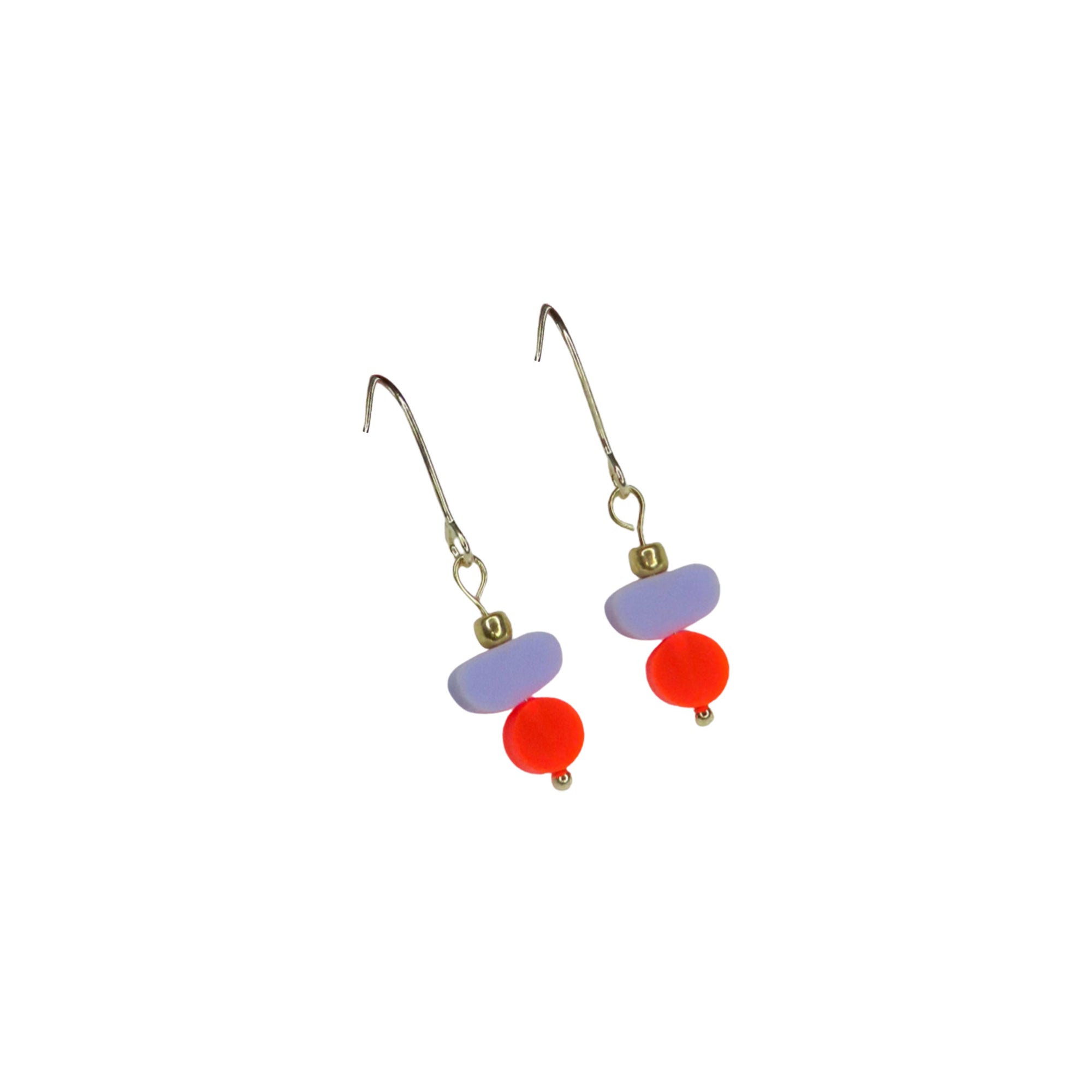 Ohrringe Color Treats, neon-flieder mit gold Elementen