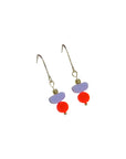 Ohrringe Color Treats, neon-flieder mit gold Elementen