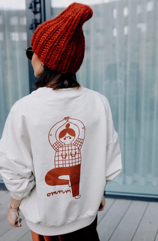 Sweatshirt YOGA creme - NUR AUF VORBESTELLUNG