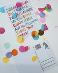 Postkarte Zum Geburtstag-Konfettiregen bunt