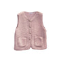 Teddy Weste mit Knöpfen rosa, One Size