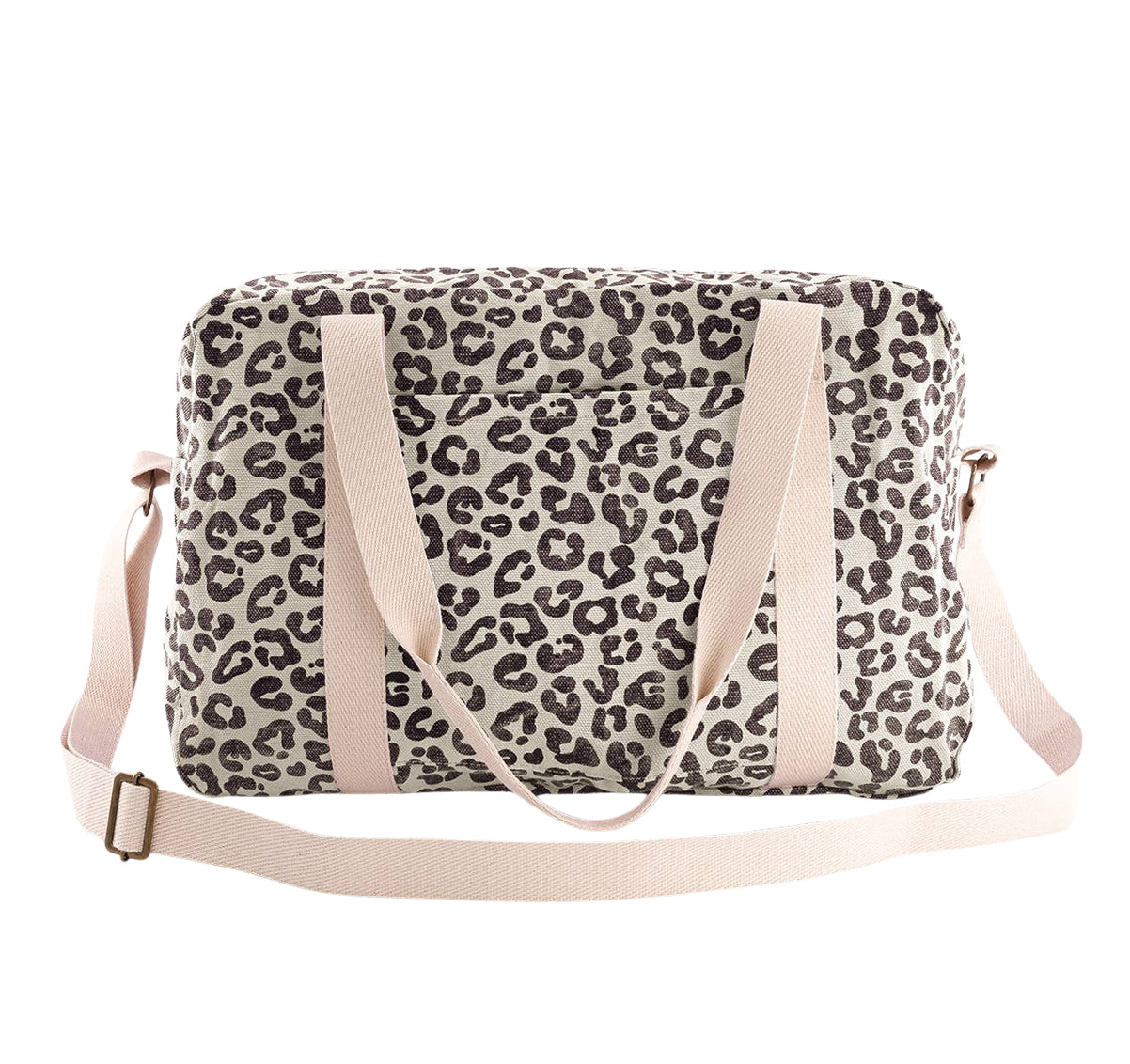 Weekend Bag mit Leopardenmuster natur-schwarz, 22x42x28 cm