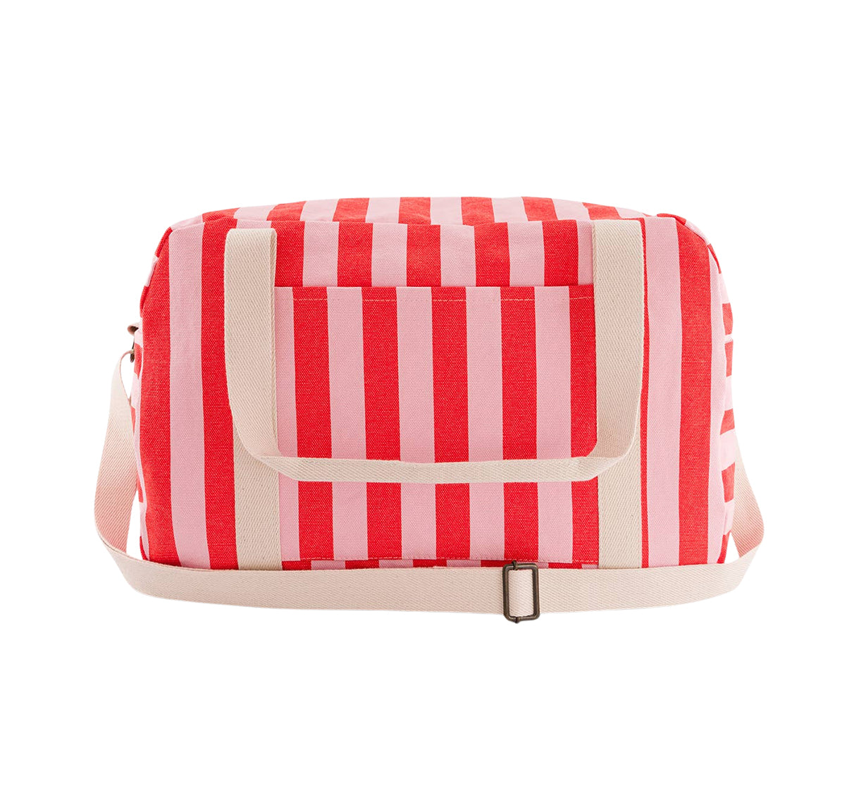 Weekend Bag Streifen rosa-rot, 22x42x28 cm